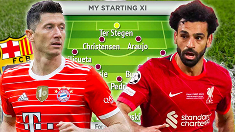 Đội hình Barca khủng thế nào nếu có Lewandowski và Salah?
