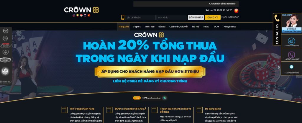 CROWN88V – NHÀ CÁI UY TÍN TOP 1 VIỆT NAM