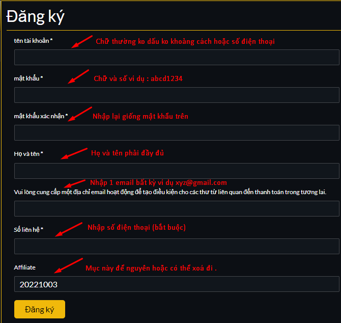 Hướng dẫn đăng ký tài khoản