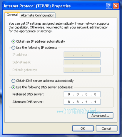 Thay đổi DNS để vào một số trang web bị chặn